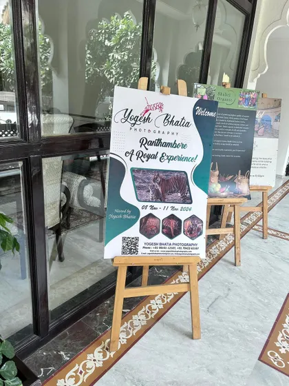 Our Ranthambore workshop poster. We offer a royal experience with luxury stays and incredible wildlife sightings, ensuring a comfortable and productive trip.