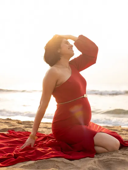 Soaking in the morning sun. This portrait captures a moment of quiet reflection and joy, with the beautiful backlighting of the sunrise creating a halo effect.