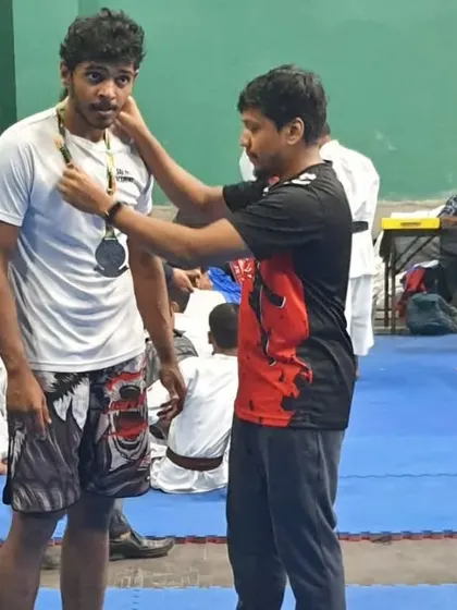 Receiving my silver medal at the nationals. A proud moment representing my team.