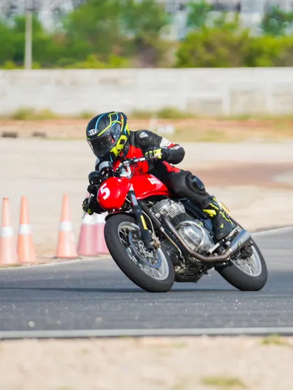 A student gets ready for his track session. After ten years of waiting for this experience, he's finally here to get his Level 1 and 2 certification.