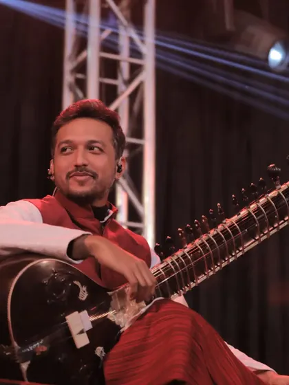 A relaxed moment on stage. The connection with fellow musicians in the Anirudh Varma Collective allows us to create music that is both tight and spontaneous.