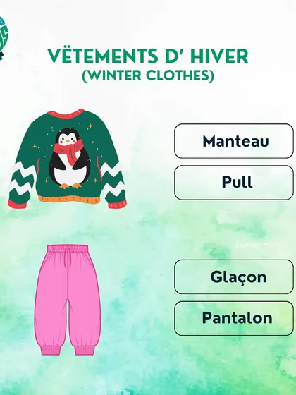 Let's learn the French words for winter clothes with this fun quiz. Is this a "manteau" or a "pull"?
