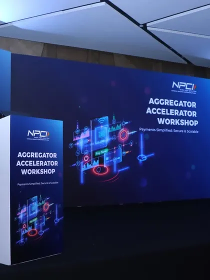 Presenting the 'Aggregator Accelerator Workshop' for the National Payments Corporation of India (NPCI).