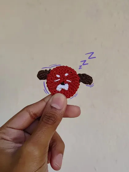 Another sleepy puppy pin, this time with some "zzz" doodles. I love making different expressions for my animal faces.
