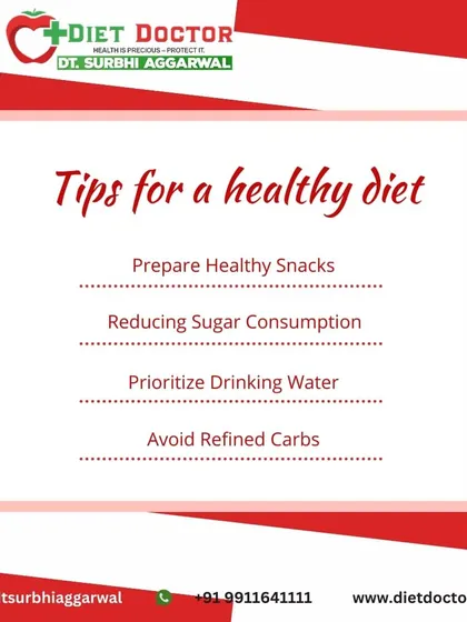Here are four key tips for a healthy diet. I help my clients prepare healthy snacks, reduce sugar consumption, prioritize water, and avoid refined carbs to accelerate their progress.