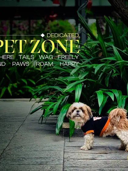 We have a dedicated pet zone where tails can wag freely and paws can roam happy.