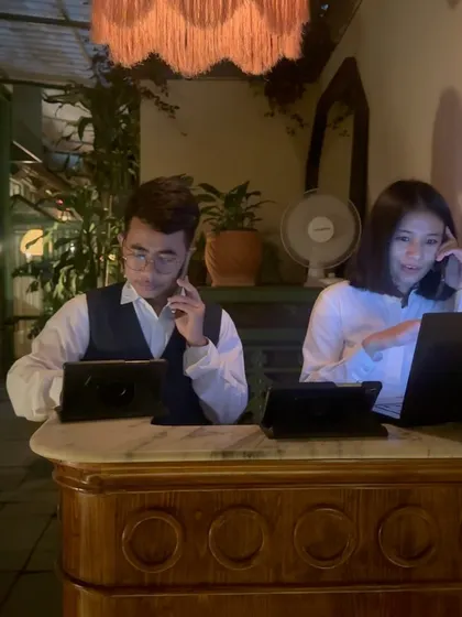 Our reservations desk, the first point of contact for your Lupa experience. Our team is always ready to welcome you and set the stage for a memorable evening.