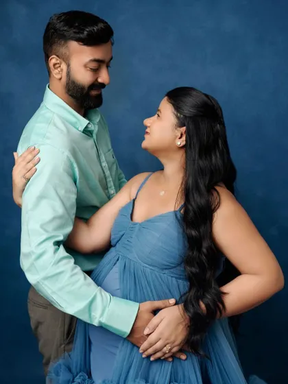 A classic couple's pose, filled with warmth and affection. My aim is always to capture the genuine emotion between two people.
