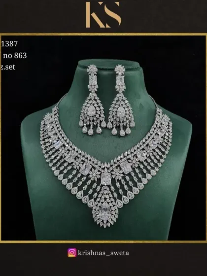 A classic all-white version of our C.Z. set, offering timeless sparkle.