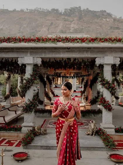 A series of romantic and grand portraits from a destination wedding at Amitarasa. We specialize in capturing the epic scale of such venues while keeping the focus on the couple's intimate story.