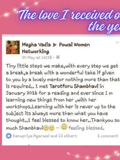 A client I met in 2016 shares how our connection has grown over the years through readings and workshops. It is a blessing to be a mentor on someone's spiritual journey.
