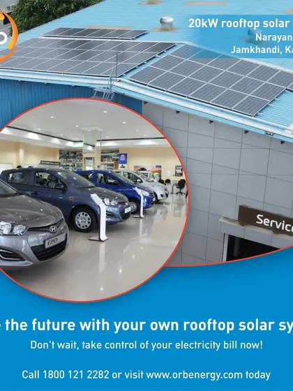 Narayan Hyundai's car showroom in Jamkhandi now meets nearly 100% of its daily electricity needs with our 20-kilowatt rooftop system, saving approximately INR 2.5 lakhs every year.