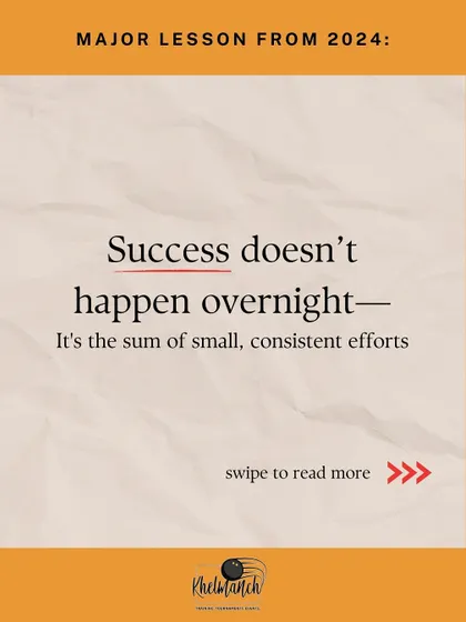 Success is never overnight. It's the sum of small, consistent efforts. This is a core lesson we impart to all our players on their journey to improvement.