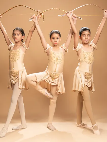 These studio portraits capture the warrior spirit of our dancers performing a piece inspired by the ballet 'Sylvia.' Holding their bows, they embody a story of conflict, courage, and resolution.