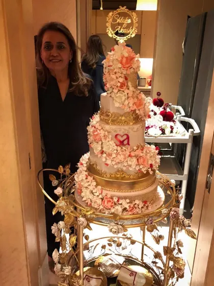 It was an absolute honor to create this multi-tiered floral engagement cake for Shloka and Akash Ambani. I am so grateful for the trust the Ambani family has placed in me for over 10 years to be a part of their most special celebrations.