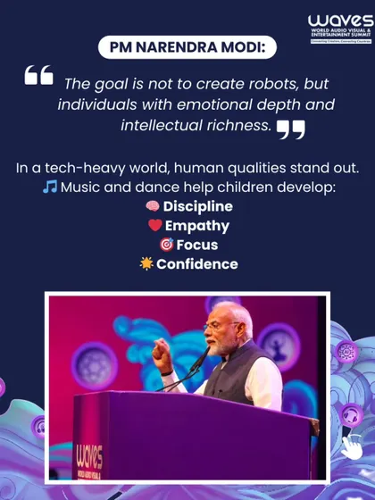 PM Narendra Modi said the goal is not to create robots, but individuals with emotional depth. In a tech-heavy world, human qualities like discipline, empathy, and focus stand out.
