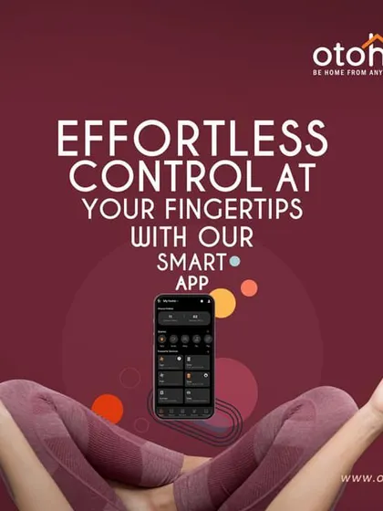 We design our technology to be effortless. This image shows the simplicity of our smart app, giving you complete control over your home environment right from your fingertips.