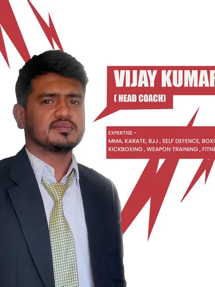 Introducing our Head Coach, Vijay Kumar. He is an expert in MMA, Karate, BJJ, self-defense, and various forms of fitness training.