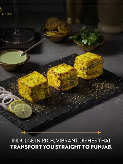 Indulge in rich, vibrant dishes that transport you straight to Punjab. These perfectly grilled paneer tikka cubes from Punjab Grill are a testament to the authentic flavours I serve.