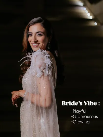 The bride's vibe for the night: playful, glamorous, and glowing. The makeup reflects her personality perfectly.