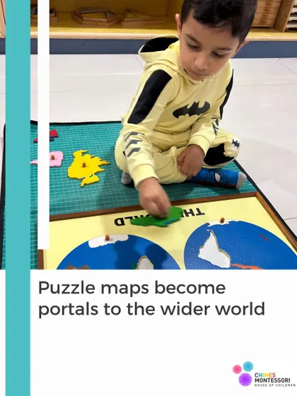 Puzzle maps become portals to the wider world, allowing children to physically piece together continents and countries.