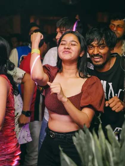 A happy dancer enjoying the Sunday Soirée.