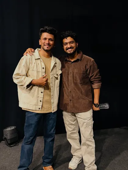 With fellow Marathi artist Sushant Ghadge. It's always great to connect with other creators and be a part of the vibrant Marathi talent community.