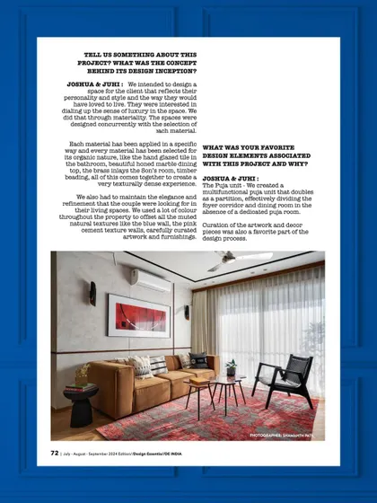 An interview snippet from our feature in Design Essentia, where we discuss the use of materiality to create a sense of luxury.