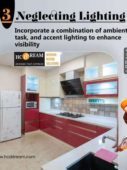 Don't neglect your kitchen lighting! We incorporate a mix of ambient, task, and accent lighting to enhance visibility and create a welcoming atmosphere.