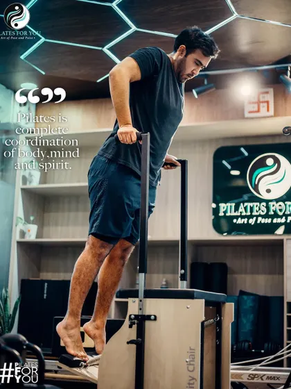 The stability chair is another piece of equipment we use for advanced exercises. This dip exercise builds serious tricep and shoulder strength while demanding core engagement.