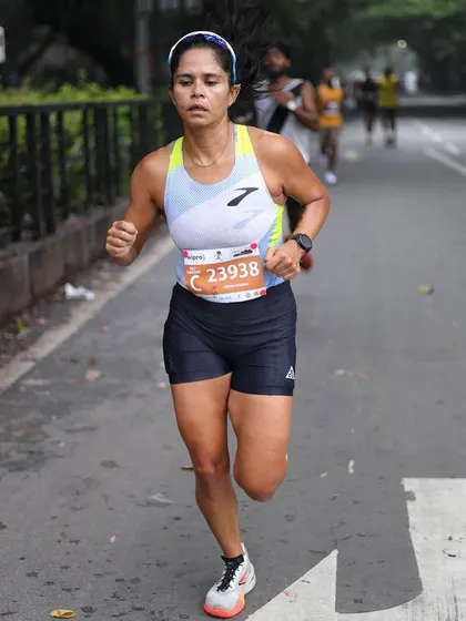 A crisp action shot from a road race. You can see the focus and determination. Every race is an opportunity to test your training and learn. I help you analyze your performance to get better each time.
