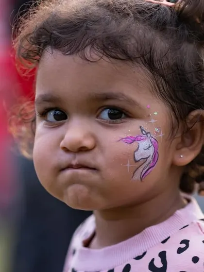 This adorable regular client is back for another unicorn design. Her serious expression before the big reveal is priceless.