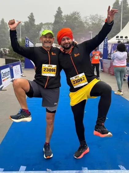 A fun Bhangra pose at the Super Sikh Run. We embrace the culture and spirit of every race we participate in.