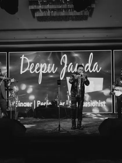 A powerful performance by the lead singer at a Sufi Night. We work with top-tier artists to ensure the entertainment at your event is truly exceptional and memorable.