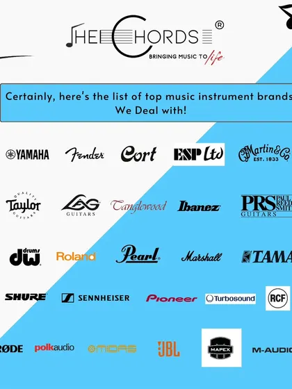 A list of the top music instrument brands we deal with. From Yamaha and Fender to Martin and PRS, we are authorized dealers for the best names in the business.