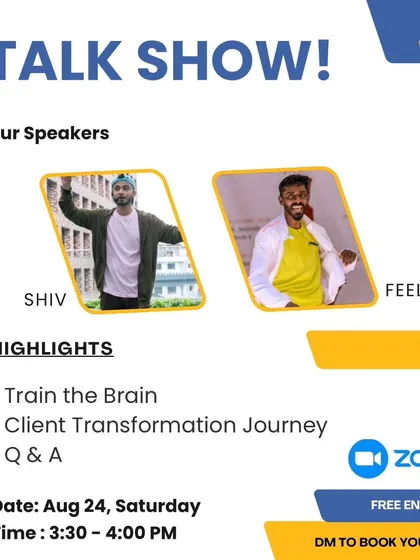 An announcement for our talk show featuring two of our instructors. We discuss how to train your brain for success and break down our clients' transformation journeys.