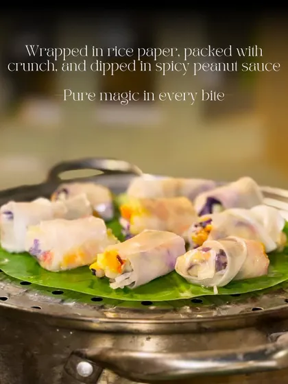 Wrapped in rice paper and packed with crunch, my Thai Summer Rolls are pure magic in every bite, especially when dipped in our spicy peanut sauce.