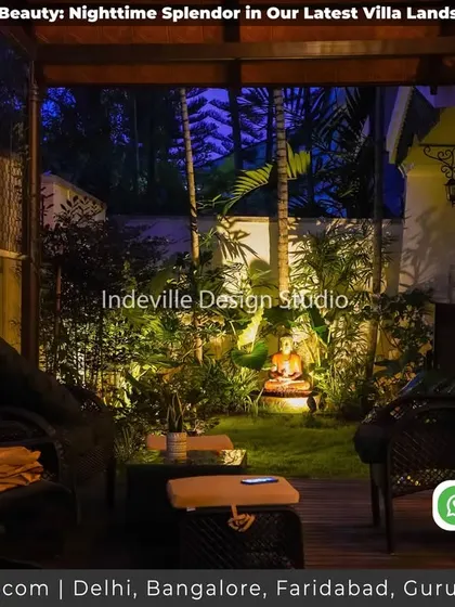 A duplicate image of the intimate, softly lit outdoor seating area.