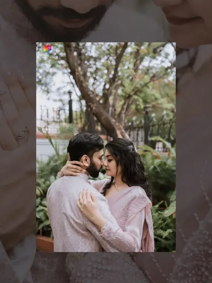 An artistic edit of a romantic couple's portrait. The soft overlay and intimate pose create a dreamy and emotional feel.
