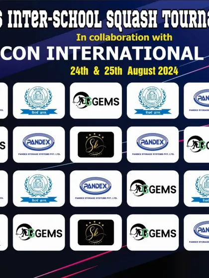 The official partner banner for our inter-school tournament, showcasing our collaboration with schools and sponsors.