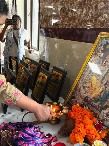 We begin every important event with respect and prayer. Here we are lighting the ceremonial diya before the start of the Warriors Cup tournament.
