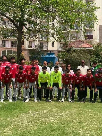 The full Haryana U20 squad for the Swami Vivekanand National Football Championship, featuring our senior player Jatin Yadav.