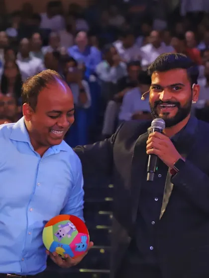 The best moments are unscripted. Bringing this gentleman from the audience for an interactive mind reading game created a shared experience of laughter and amazement for the entire auditorium. This is how we make large corporate gatherings feel personal and connected.