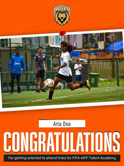 We are proud of Aria Dsa, who was selected for the FIFA AIFF Talent Academy trials. This is a significant step on her pathway to elite football.