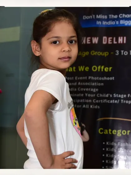 A simple turn and pose show this participant's natural confidence. Our team makes sure the audition process is encouraging for every child.