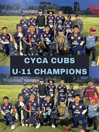 The youngest champions, the CYCA Cubs U-11 team, after their tournament victory. We are building a strong foundation for the future of cricket in the US.