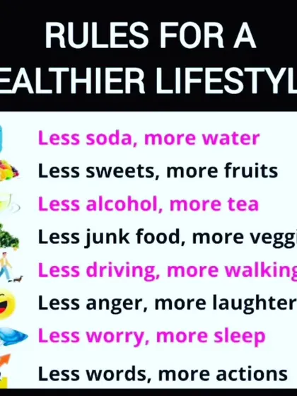 These are simple but powerful rules for a healthier lifestyle. Small changes like drinking more water, eating more fruits, and walking more can add up to make a big difference in your overall well being.