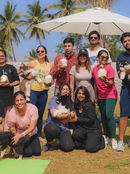 A group photo of our happy Pawga participants and their furry friends, celebrating the end of a great session.