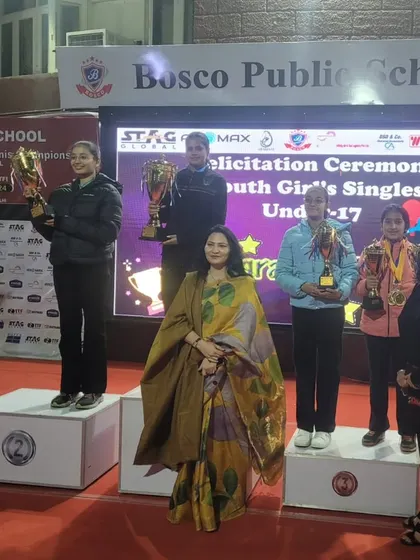 Winners of the Youth Girl's Singles U-17 category at the Delhi State Championship. Akanksha Singhal secured a bronze medal, adding another state-level achievement to her name.
