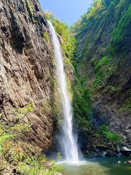 The stunning Kudlu Theertha Falls, a pristine waterfall deep inside the Agumbe rainforest that we visit on our Udupi trips.